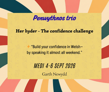 Load image into Gallery viewer, Penwythnos Trio Cymraeg / Try out Weekend Medi 4-6 Sept 2026 £175 Deposit