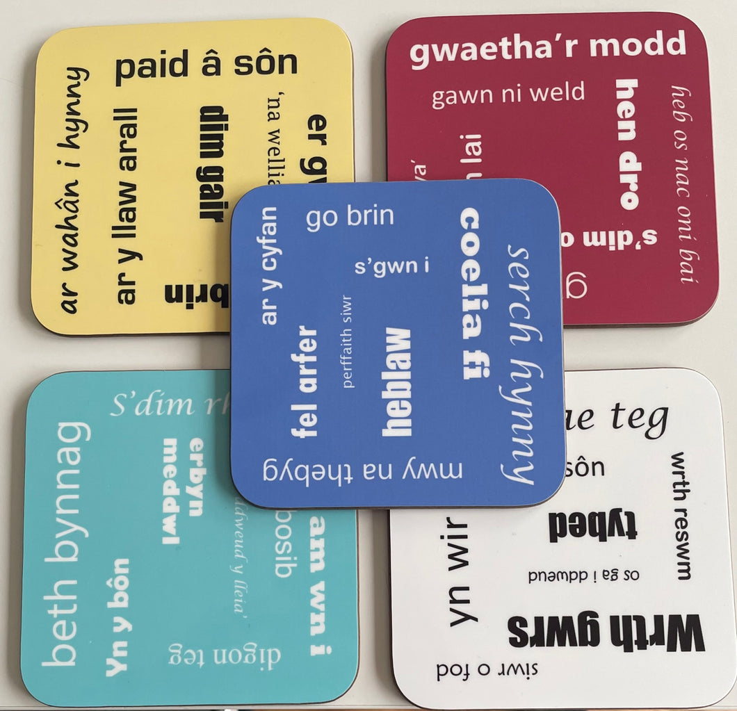 Coaster Dywediadau Cymraeg - Welsh phrases coasters