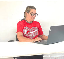 Load image into Gallery viewer, Organic Cotton Red T-Shirt White Print - Crys T Coch