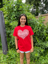 Load image into Gallery viewer, Organic Cotton Red T-Shirt White Print - Crys T Coch