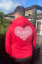 Load image into Gallery viewer, Zipped Hoodie with white print on the back